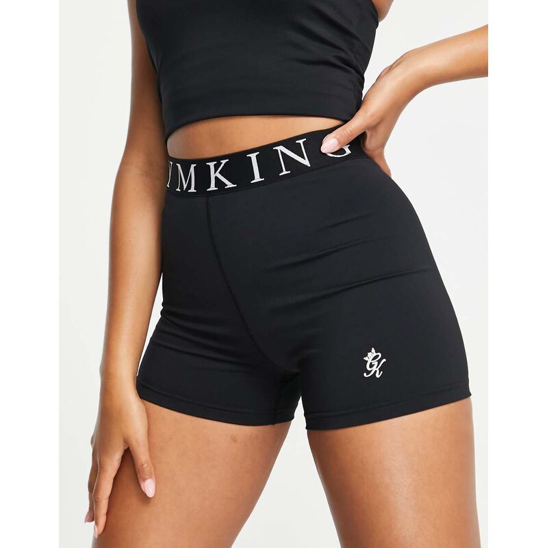 Gym King Impact 3 inch shorts with logo taping in black 114789626