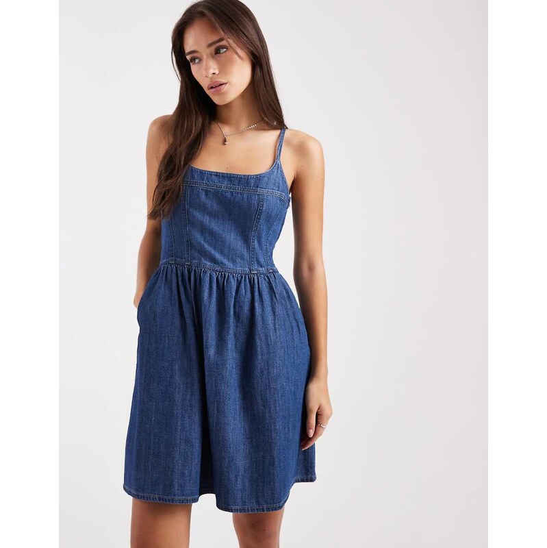 Levis denim mini dress in indigo blue 114789735