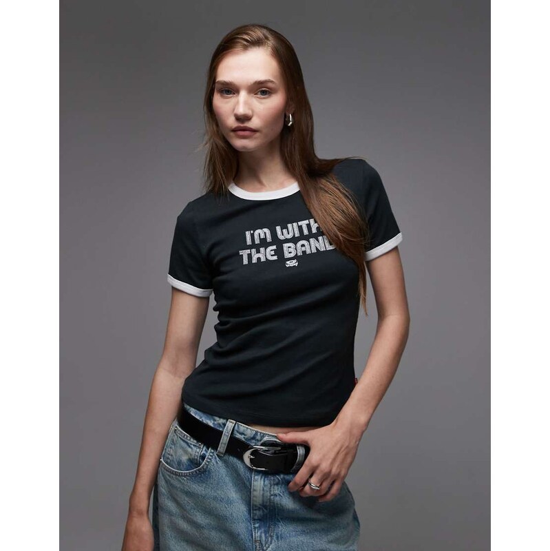 Levis band graphic ringer tee in black 114974910