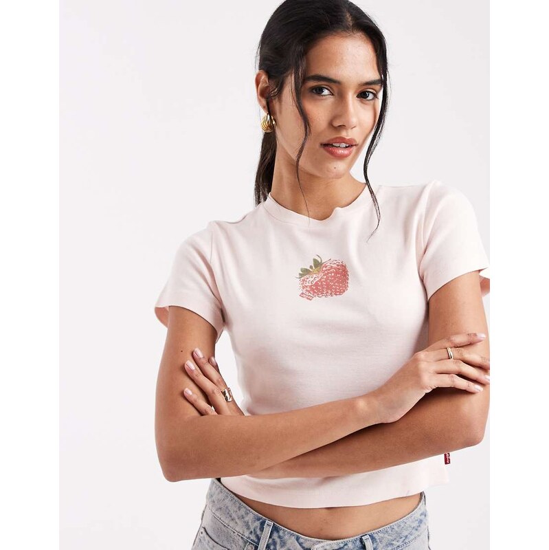Levis fruit graphic baby tee in soft pink