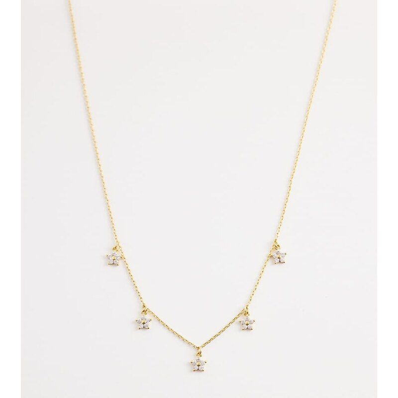 Orelia multi crystal flower necklace in 18k gold plated 114789848