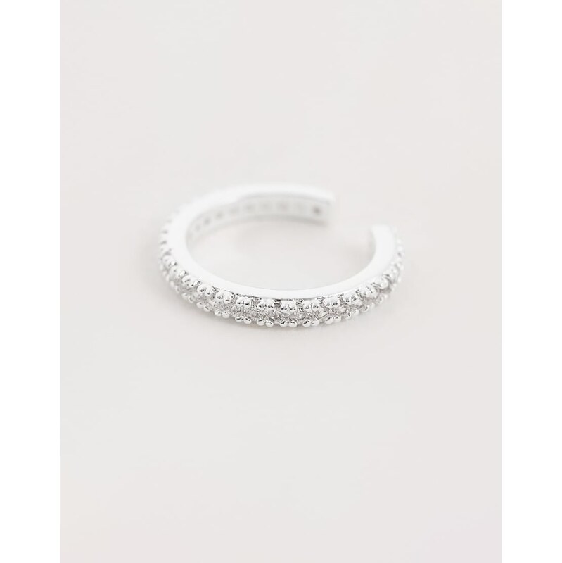 Orelia fine pave single ear cuff in silver 114789861