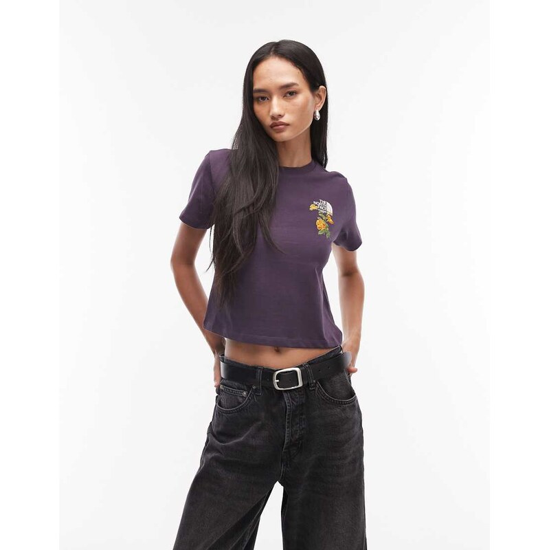 The North Face Flora Embroidered Logo t-shirt in black 114789882