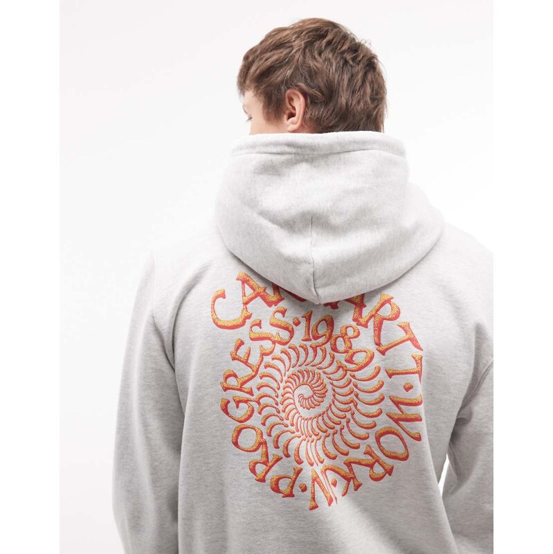 Carhartt WIP spiral logo back print hoodie in grey marl