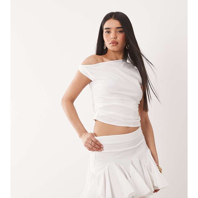Kaiia exclusive stretch cotton rich volume godet mini skirt co