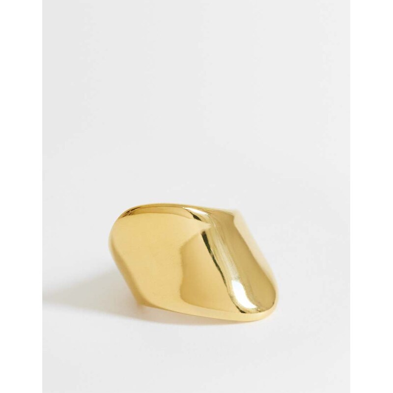 Topshop Remi waterproof asymmetric ring in stainless gold