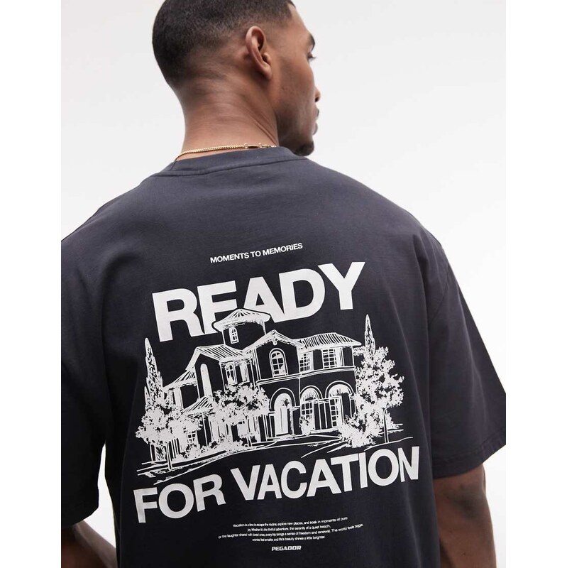 Pegador bovec oversized t-shirt with back print graphic in black