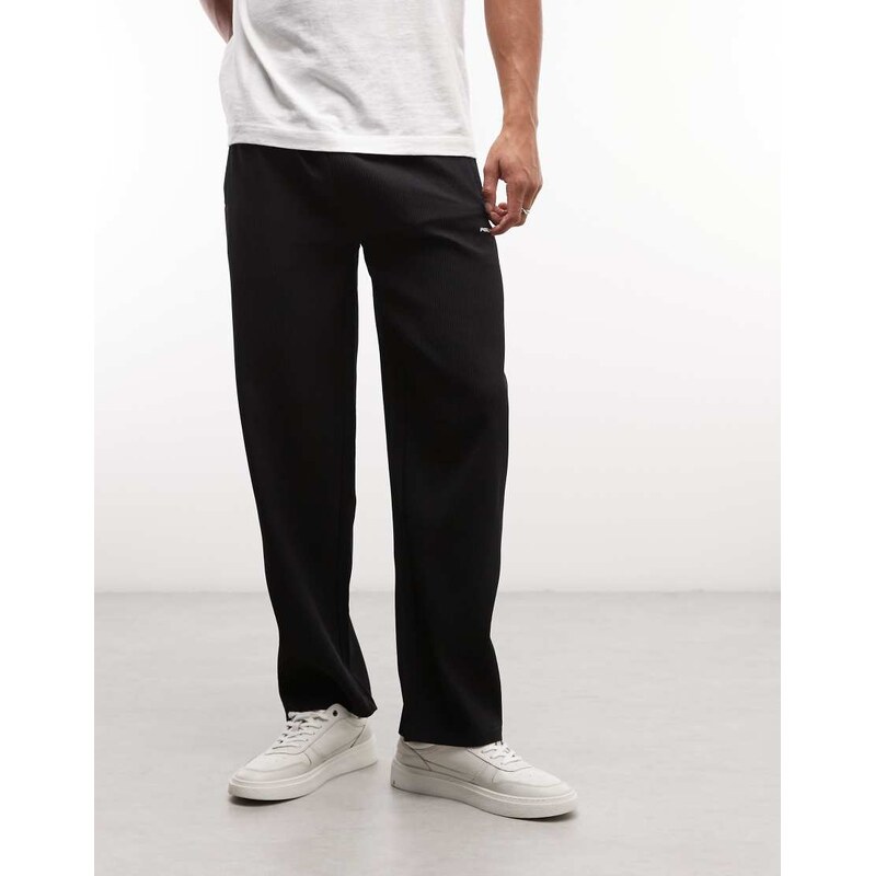 Pegador troy plissee relaxed fit trousers in black