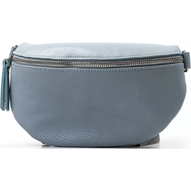 Blaire Kožená crossbody ledvinka Tamra světle modrá 114790759