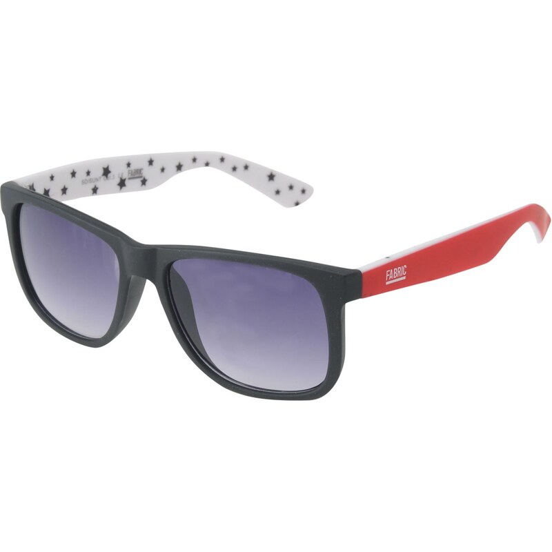 Fabric Retro Sunglasses Mens, black/red