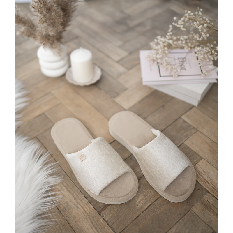 Dámské pantofle Natural Style NS-075 bílé 114792302