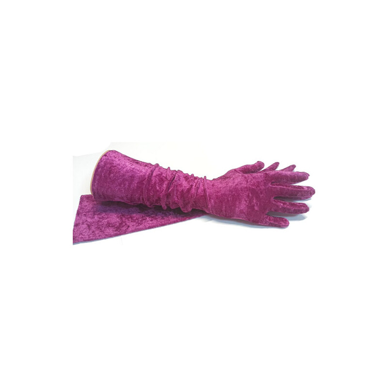rukavice dámské, sametové, společenské fialové 48426.32 56990700