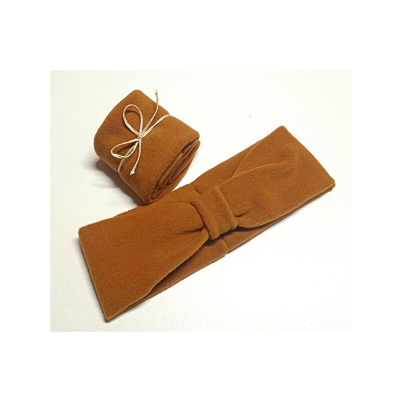 čelenka fleece s uzlem okr žlutá 5605.46