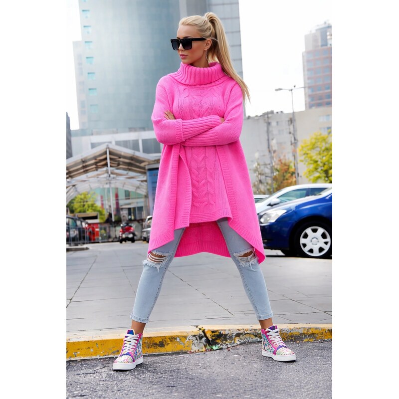 Fashionweek Dámské oversize pončo se rolákem – hřejivý svetr premium 41820310