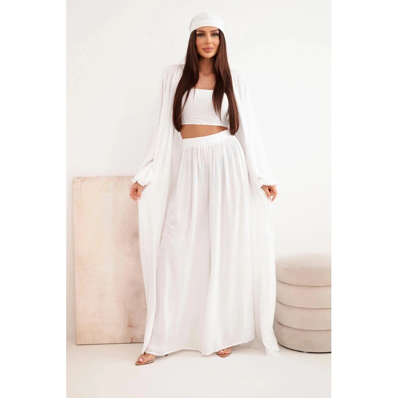Fashionweek Dámský komplet 4v1 top, košile, kalhoty, čelenka k3354 114797908
