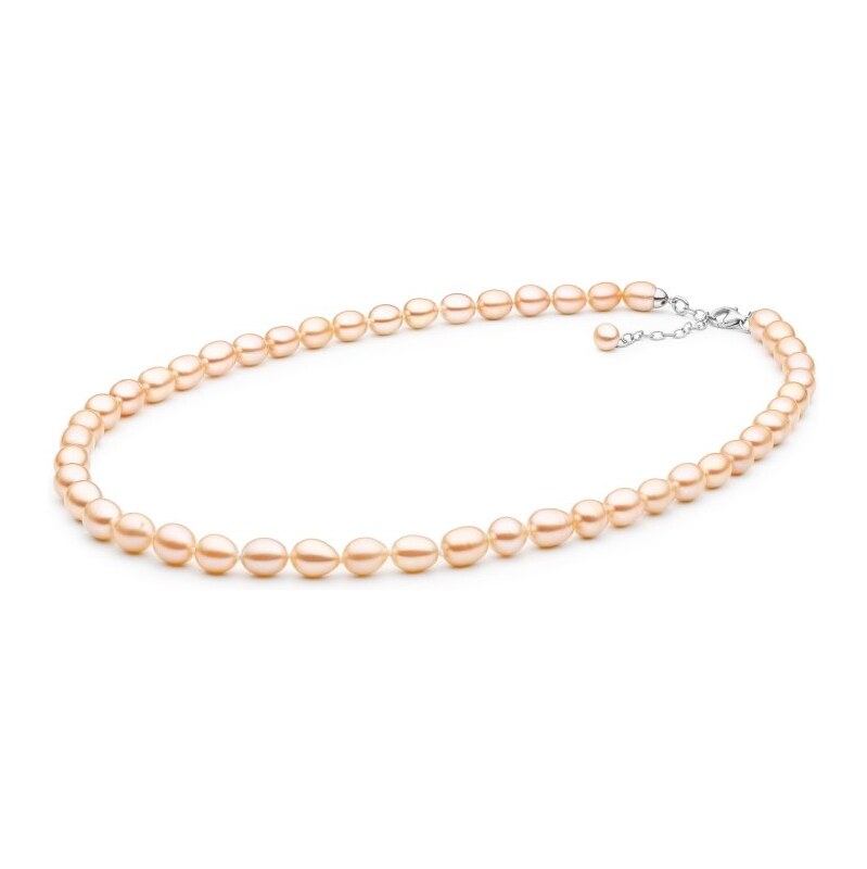 Gaura Pearls Perlový náhrdelník z pravých růžových říčních perel 50 cm 114799621