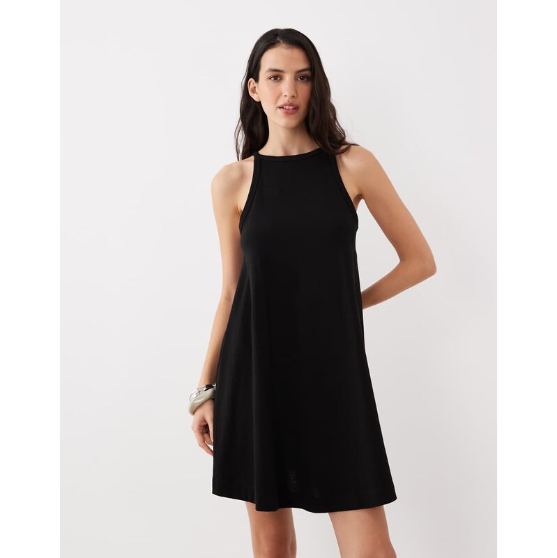 ASOS DESIGN mini trapeze dress in black