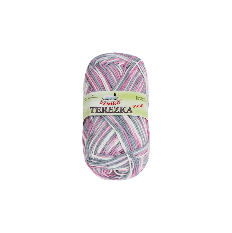 Bellatex Příze TEREZKA multi 50g / 155 m Bílá,Růžová,Šedá 114801925