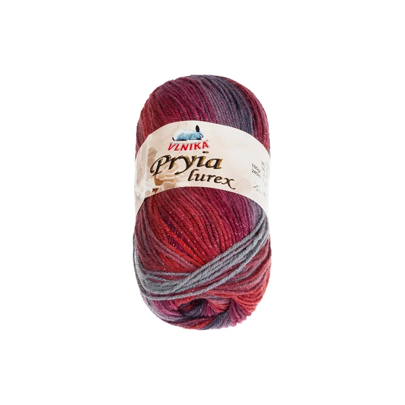 Bellatex Příze PRYIA lurex 100g / 245 m Vínová,Šedá 114801928