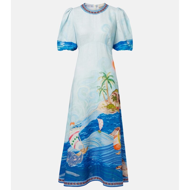 Alemais AlÃmais Printed linen midi dress