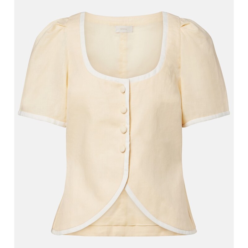 Faithfull Madeleine belted linen top