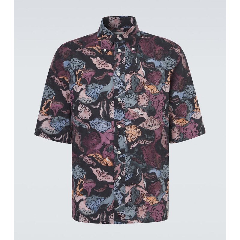 Lemaire Floral cotton bowling shirt