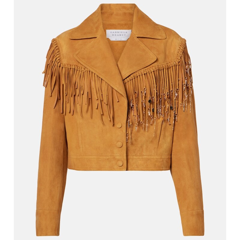 Gabriela Hearst Azra embellished fringed suede jacket