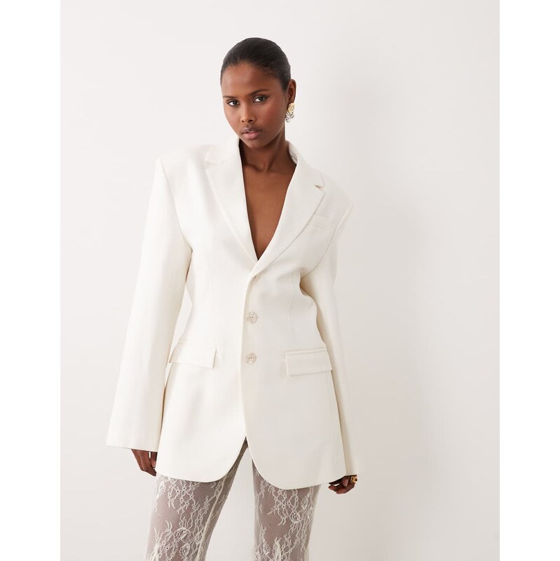 Noughts & Kisses premium tailored cinched longline blazer co-ord