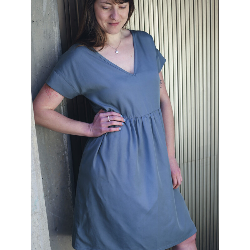 MINILE Šaty Simple TENCEL Lyocell Steel Blue - XS