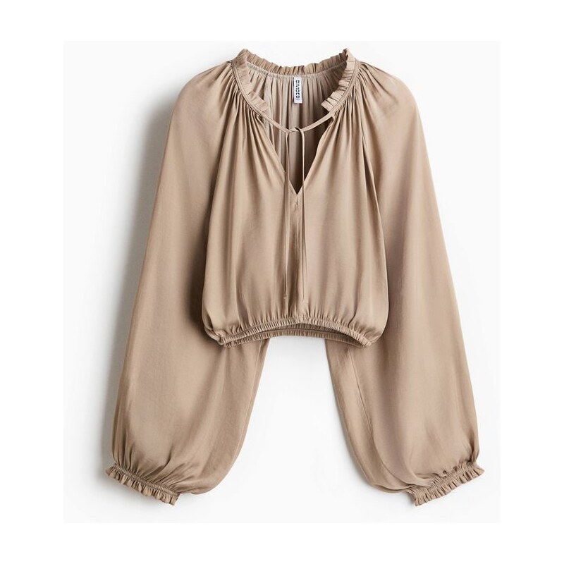 H&M - Halenkas balonovým rukávem - Béžová