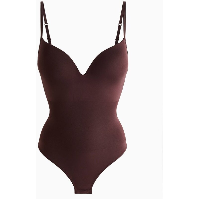 H&M - Bezešvé body Light Shape - hnědá 114805154