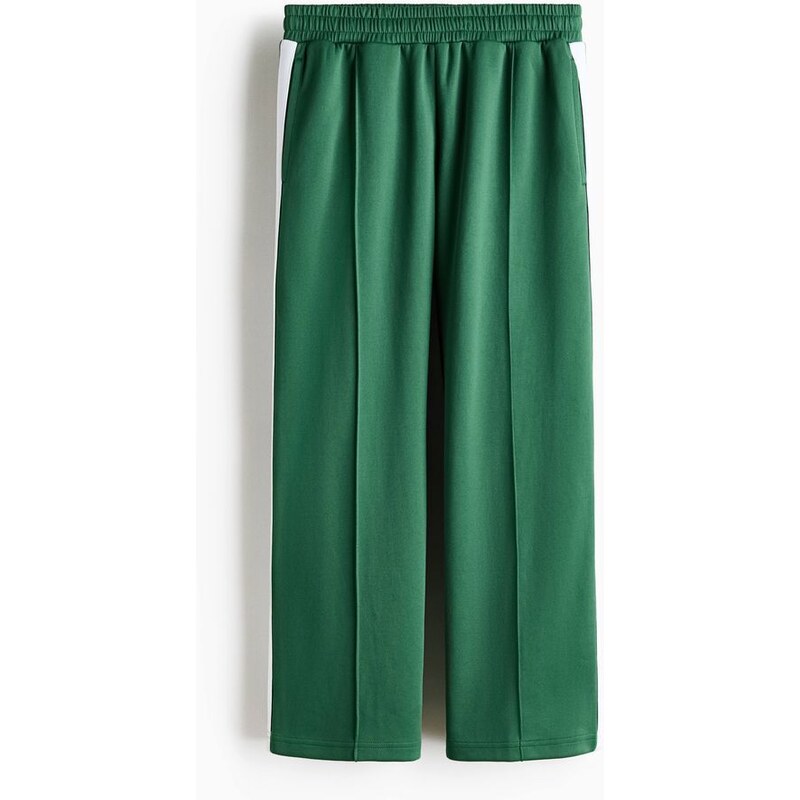 H&M - Sportovní kalhoty Loose Fit DryMove - Zelená/Proužky