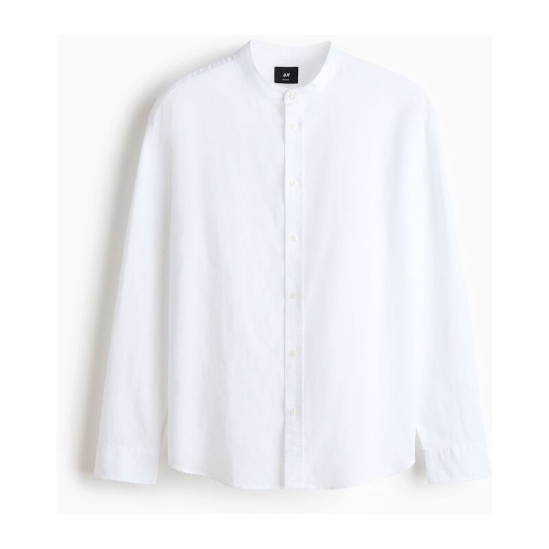 H&M - Košile z lněné směsi Relaxed Fit - Bílá