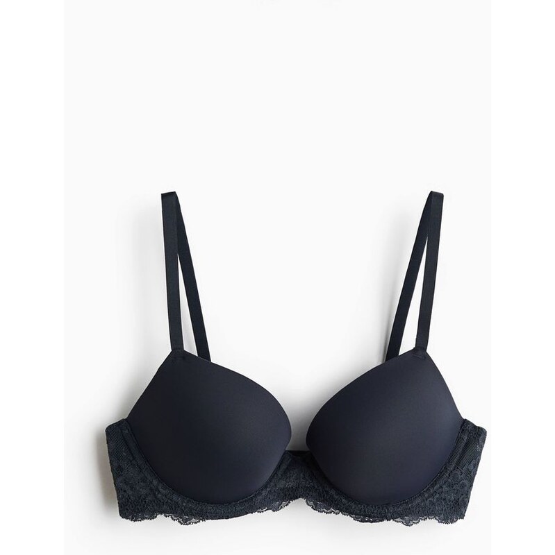 H&M - Push-upka z mikrovlákna - modrá 114805290