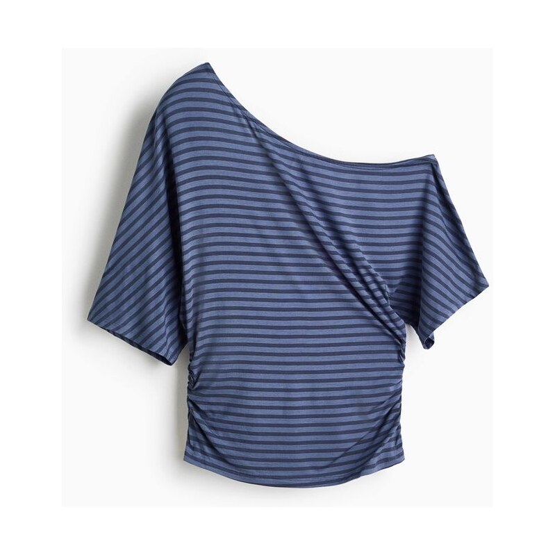 H&M - Top odhalující rameno - modrá 114805380