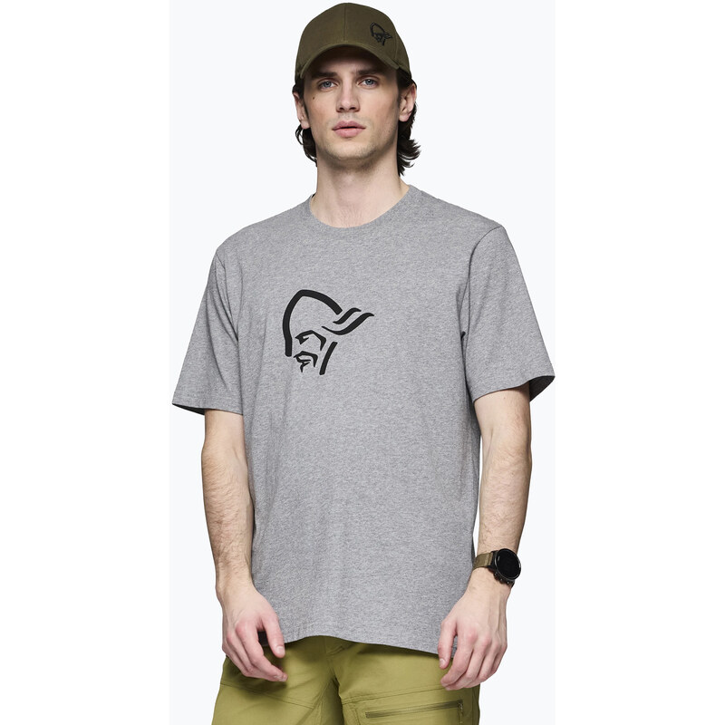 Pánské tričko NORRONA Cotton Viking grey melange/caviar