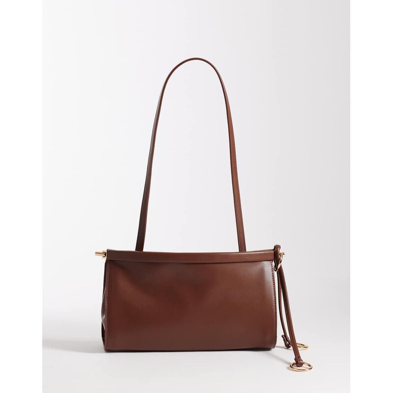 Glamorous slouch shoulder bag in dark brown 115520097