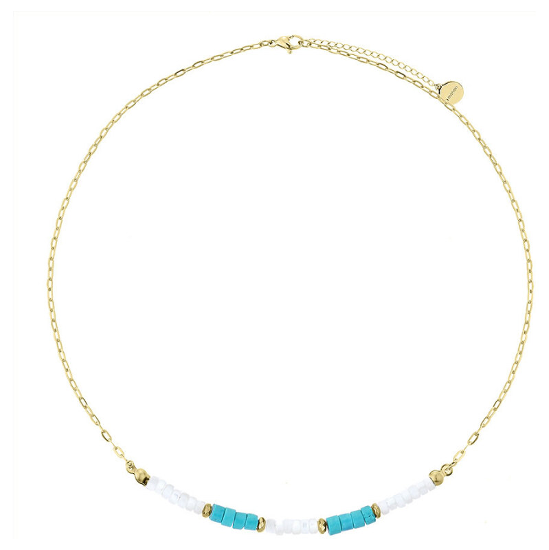 Manoki Luxusní choker náhrdelník Denise - tyrkys, perleť 114806742