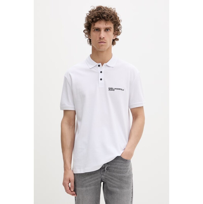 Karl Lagerfeld Jeans polo pánské bavlněné