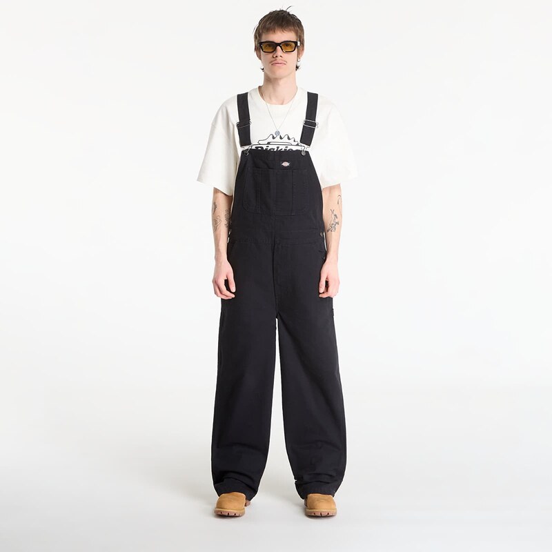 Džíny Dickies Loose Canvas Bib Black S