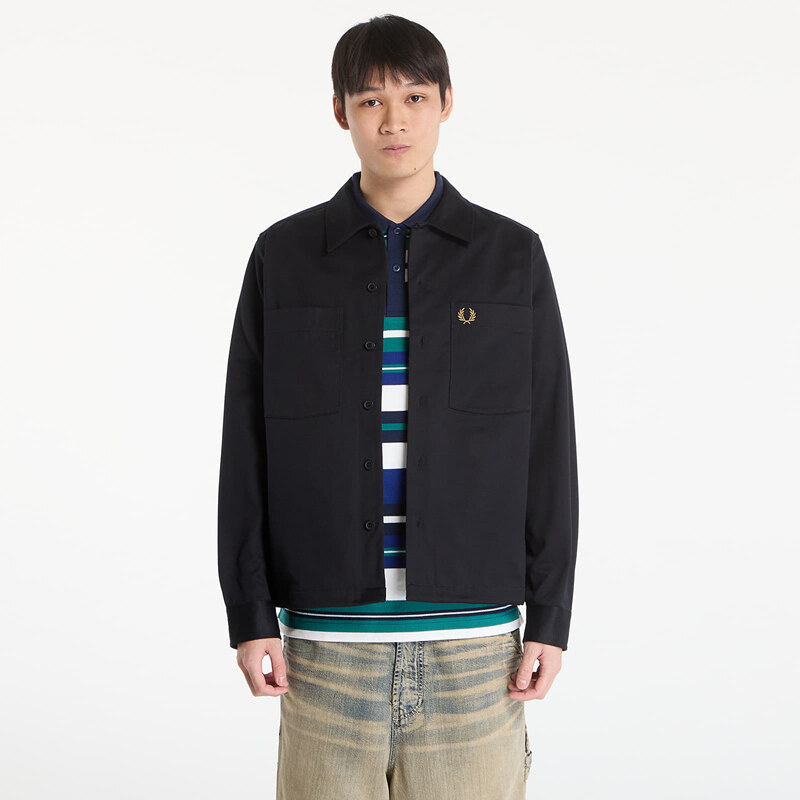 Košile FRED PERRY Twill Overshirt Black XL