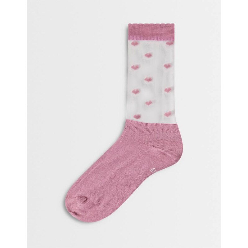 Dr Martens heart mesh socks in pink