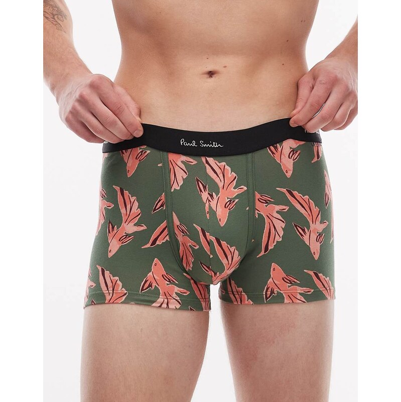 PS Paul Smith fish printed trunks in green