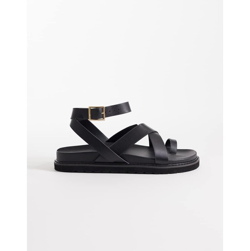 New Look toe loop multistrap sandal in black