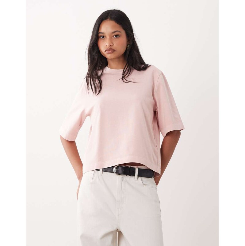 ARKET pure cotton heavyweight boxy fit t-shirt in pink