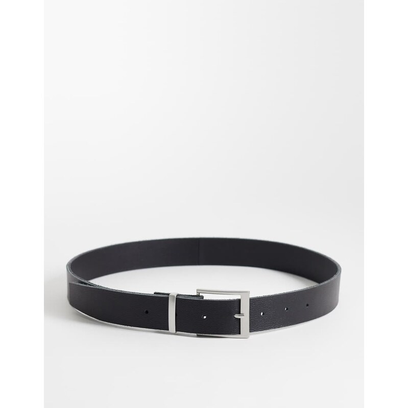 Weekday premium leather belt in black 114811856