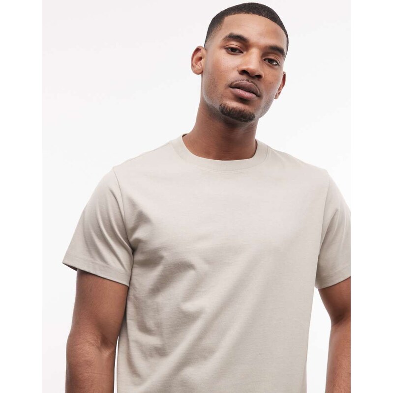 Weekday oversized boxy fit t-shirt in sand-Blonde