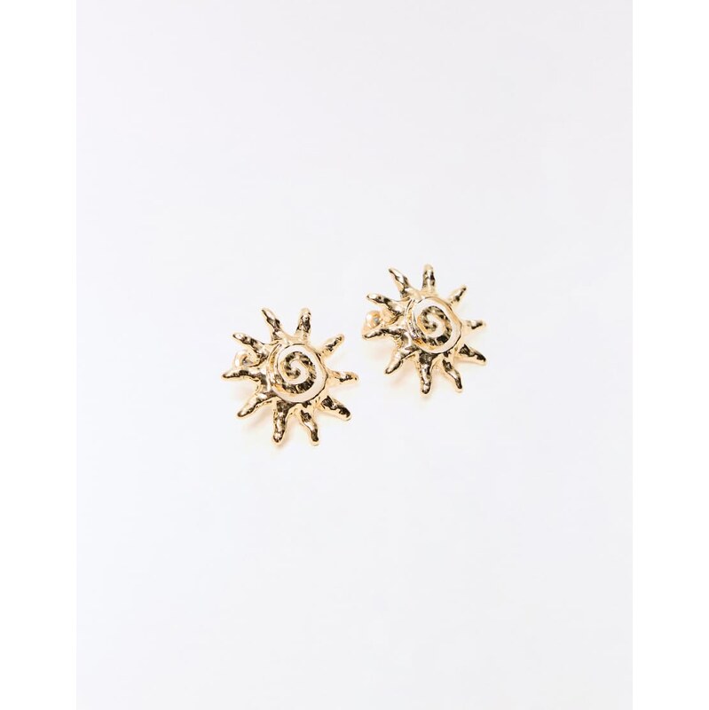 Bershka Sun earrings in gold 114811970