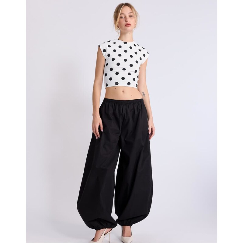 Stradivarius Cap sleeve polka dot t-shirt in ecru-White 114812016