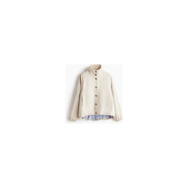 H&M - Oversized bundas bublinovým lemem - béžová 114805113